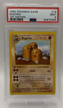 DUGTRIO 1999 POKEMON BASE SET 1ST EDITION #19 PSA 9 - Image 1