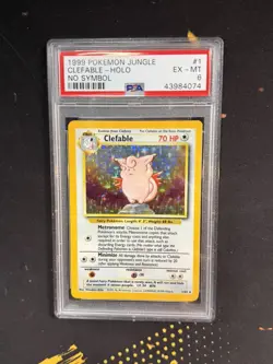 1999 Pokemon Jungle Clefable Holo No Symbol Error PSA 6 EX-MT Rare VINTAGE - Image 1