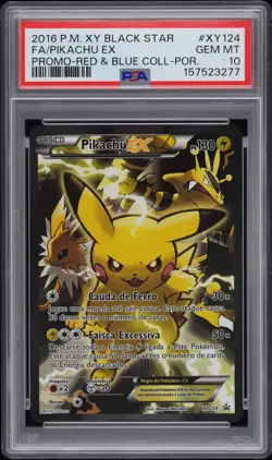 2016 POKEMON XY BLACK STAR PROMO #XY124 FULL ART/PIKACHU EX PSA 10 - Image 1