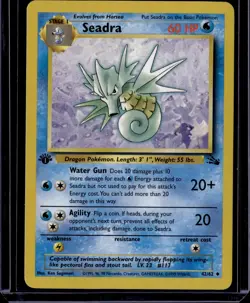 Pokemon 1999 1st Edition Fossil SEADRA 42/62 - Image 1