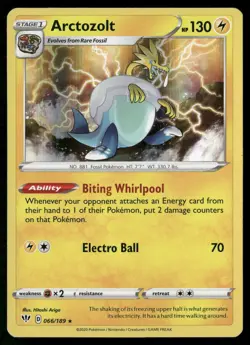 Arctozolt 066/189 Holo Rare Darkness Ablaze Pokemon NM/M - Image 1