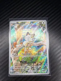 Meowth 106/094 Illustration Rare Phantasmal Flames Pokemon Holo Near Mint - Image 1
