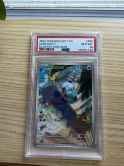2025 POKEMON WHT EN-WHITE FLARE ILLUSTRATION RARE #105 OSHAWOTT PSA 10 - Image 1