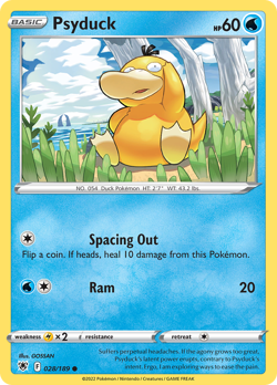 Psyduck 028/189 Common Astral Radiance Pokemon Reverse Holo Near Mint - Image 1