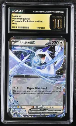 CGC 10 Pristine Lugia EX 082/131 Prismatic Evolutions Pokemon 058 - Image 1