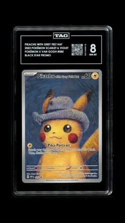 Pokemon Pikachu with Grey Felt Hat 085 Sv: Scarlet & Violet Promo TAG 8 (809) - Image 3