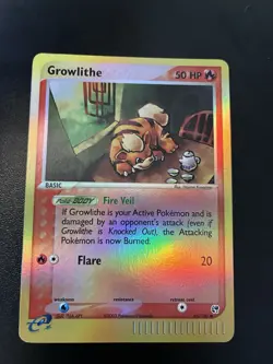 2003 Pokemon EX Sandstorm Growlithe Reverse Holo #65/100 NM/LP - Image 1