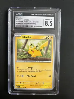2023 Pokemon Pikachu Pokemon Together Stamp 151 Promo 025/165 CGC 8.5 nm/mint+ - Image 1