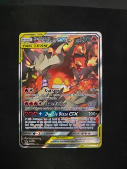 2019 Pokemon Reshiram & Charizard GX Black Star Promo Full Art #SM201 - NM - Image 1