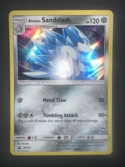 Pokemon - Alolan Sandslash SM127 - Black Star Promo - Stamped 16 - LP - Image 1