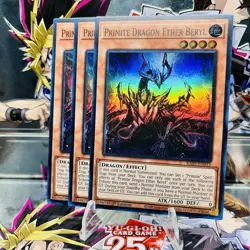 3x Yugioh Playset Primite Dragon Ether Beryl RA05-EN033 Super Rare 1st Near Mint - Image 1