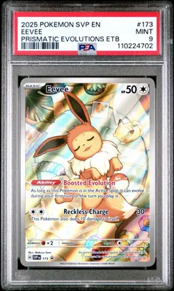 2025 POKEMON SVP EN-SV BLACK STAR PROMO #173 EEVEE PSA 9 - Image 1