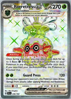 Pokemon Card - Forretress ex Paldea Evolved 230/193 2023 Ultra Rare Damaged - Image 1