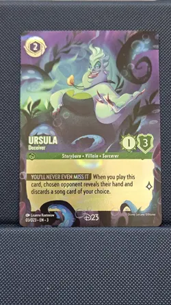 Disney Lorcana TCG Ursula Deceiver D23 Promo Card #3 New - Image 1