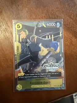 Namco One Piece Card Game Roronoa Zoro OP07-113 UC Holo Promo Regionals - Image 4
