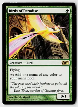 MTG Magic 2012 (M12) #165 Birds of Paradise Rare - Image 1