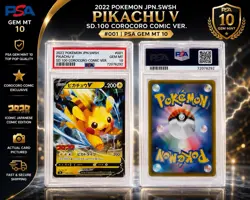 2022 Pokemon Japanese Pikachu V CoroCoro Comic Promo 001/024 PSA 10 Gem Mint - Image 1