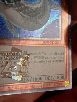 Mermail Abysspike - Quarter Century Secret Rare RA04-EN012 Yugioh - Image 4