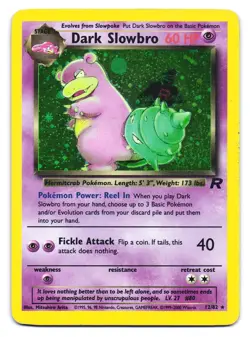 Dark Slowbro 12/82 Holo Rare Team Rocket Pokemon Unlimited HP - Image 1
