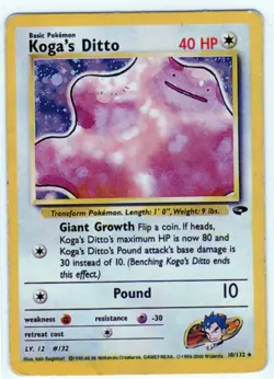 Koga's Ditto 10/132 Pokemon Gym Challenge MP - Image 1