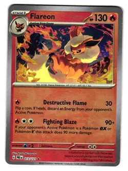 Flareon (Poke Ball Pattern) 013/131 Prismatic Evolutions Pokemon Holo NM - Image 1