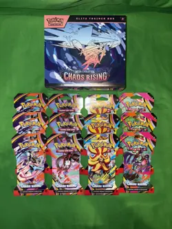 Pokemon TCG Mega Evolution Chaos Rising ETB & 12 Booster Packs Full Art Lot - Image 2