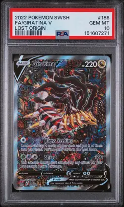 2022 POKEMON SWORD & SHIELD LOST ORIGIN #186 FULL ART/GIRATINA V PSA 10 - Image 1