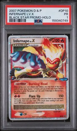 2007 POKEMON DIAMOND & PEARL BLACK STAR PROMO #DP10 INFERNAPE LV.X PSA 1 - Image 1