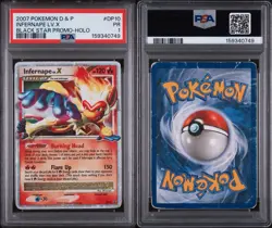 2007 POKEMON DIAMOND & PEARL BLACK STAR PROMO #DP10 INFERNAPE LV.X PSA 1 - Image 3