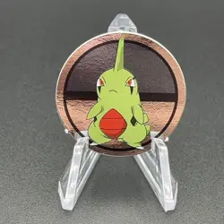 Larvitar Pokemon Paper Ginpika Medal Card Nintendo Japanese Rare TCG S206-61 - Image 1