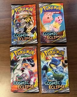 Pokemon TCG : Sun & Moon - 4x Cosmic Eclipse Booster Pack Full Art Set 820650805899 - Image 1
