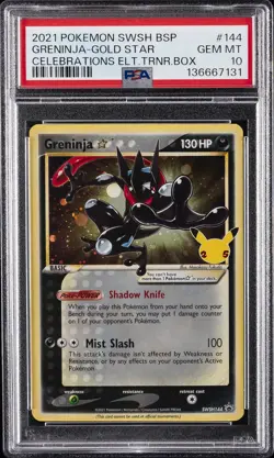 2021 POKEMON SWSH BLACK STAR PROMO #144 GRENINJA-GOLD STAR PSA 10 - Image 1