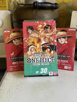 One-Piece OP-13 2 Sleeved Booster Packs and 1 ST-30 Luffy & Ace Lot of 3 sealed - Image 1