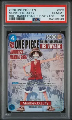 2026 ONE PIECE PROMOS COLLEGE BASKETBALL US VOYAGE MONKEY D. LUFFY PSA 10 - Image 2
