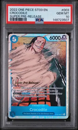 One Piece Crocodile ST03-003 PSA 10 Super Pre-Release English 🐊🐊 - Image 1