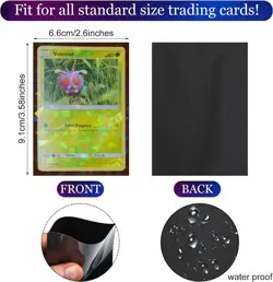 200 Pcs Holographic Card Sleeves Laser Flashing Black As Pictures Show - Image 2