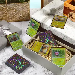 200 Pcs Holographic Card Sleeves Laser Flashing Black As Pictures Show - Image 3
