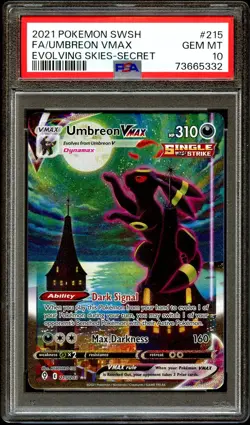 PSA 10 GEM MINT Umbreon VMAX 215/203 ALTERNATE ART HOLO Pokemon Card 332 - Image 2