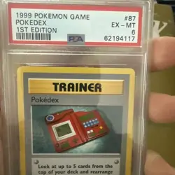 1999 Pokemon Game 1st Edition Pokedex #87 PSA 6 EX-MT - Image 2