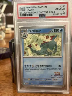 2025 POKEMON SVP ILLUSTRATION CONTEST 2024 PROMO #213 FERALIGATR PSA 10 - Image 1