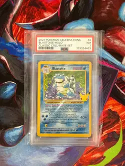 2021 Pokemon Blastoise 2/102 Celebrations Classic Collection Holo PSA 7 NM - Image 1