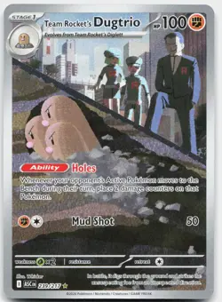 Team Rocket's Dugtrio 239/217 Illustration Rare Ascended Heroes Pokemon NM - Image 1