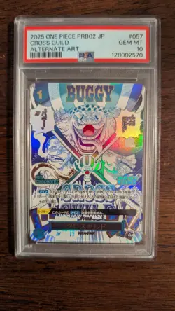 PSA 10 PRB 02 Cross Guild Alt Art One Piece TCG/Buggy/Mihawk/Crocodile - Image 1