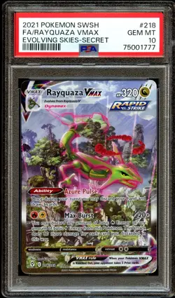 PSA 10 GEM MINT Rayquaza VMAX 218/203 ALTERNATE ART HOLO Pokemon Card 777 - Image 2