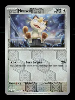 Meowth 048/064 Shrouded Fable Reverse Holo NM/M Pokemon - Image 1