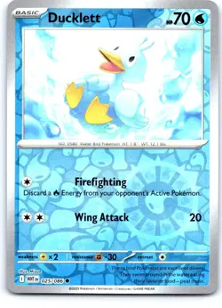 Ducklett 025/086 Common White Flare Pokemon Reverse Holo Near Mint - Image 1