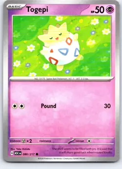 Togepi 080/217 Common Ascended Heroes Pokemon Near Mint - Image 1
