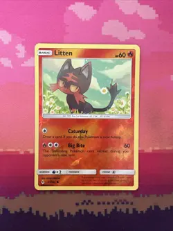 Pokemon Card Litten Unbroken Bonds Reverse Holo 27/214 Near Mint - Image 1