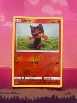 Pokemon Card Litten Shining Legends Reverse Holo 15/73 Near Mint - Image 1