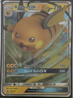 Pokemon TCG: Raichu GX SM213 - NM Promo Rare Pokemon Card - Image 1
